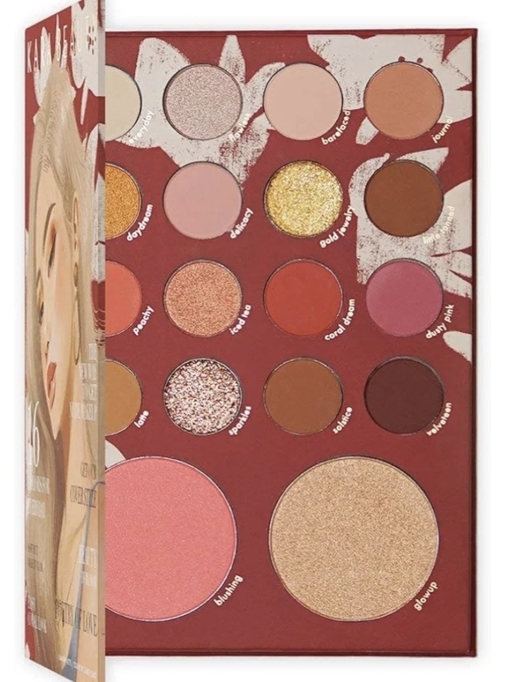 16-Pan Rose & Gold Eyeshadow Palette with Blush and Highlight